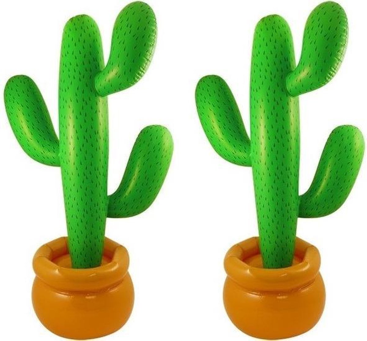 2x stuks opblaasbare cactus 87 cm feestartikelen - Feestdecoraties/feestversieringen - Mexico thema