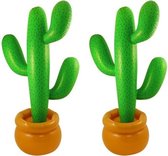2x stuks opblaasbare cactus 87 cm feestartikelen - Feestdecoraties/feestversieringen - Mexico thema