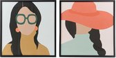 Schilderij DKD Home Decor Teenager (2 pcs) (71 x 3 x 71 cm)