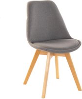 Stoel DKD Home Decor Grijs Polyester beukenhout (48 x 56 x 83 cm)