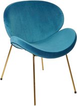 Stoel DKD Home Decor Blauw Polyester Metaal Gouden (63 x 57 x 73 cm)