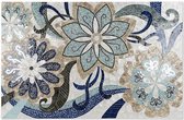 Schilderij DKD Home Decor Gebloemd Blauw Turkoois Hars (122 x 4 x 80 cm)