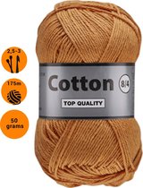 Lammy yarns Cotton eight 8/4 dun katoen garen - bruin (116) - pendikte 2,5 a 3mm - 1 bol van 50 gram