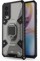 Voor OnePlus Nord 2 5G Space PC + TPU Schokbestendige hoes met ringhouder (grijs)