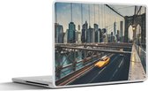 Sticker ordinateur portable - 11,6 pouces - New York - Voiture - Pont de Brooklyn