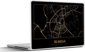 Laptop sticker - 12.3 inch - Kaart - Almelo - Simpel - Goud - Zwart - 30x22cm - Laptopstickers - Laptop skin - Cover
