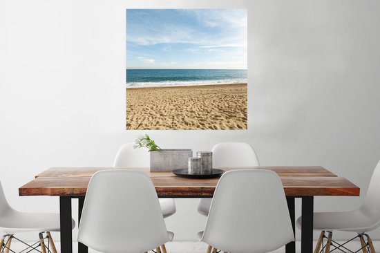 Poster Empreintes de pas dans le sable sur une plage tropicale 75x75 cm - Tirage photo sur Poster (décoration murale salon / chambre) / Poster Paysages / Mer et plage