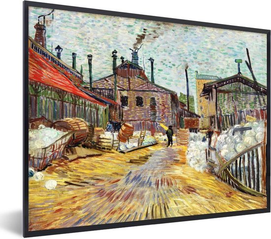 Fotolijst incl. Poster - De fabriek in Asnieres - Vincent van Gogh - 40x30 cm - Posterlijst