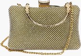 Fashionfanatics® Netro Crossbodytas Goud - Steentjes - Druksluiting - Dames