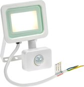 Spectrum - LED schijnwerper met sensor Wit - 10W IP44 - 4000K - helder wit licht - 3 jaar garantie