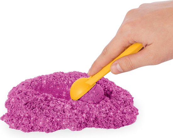 Kinetic Sand Shimmer - Zandkasteel-set met 453 g roze glinsterend speelzand 3 vormpjes en 2 stuks gereedschap - Sensorisch speelgoed