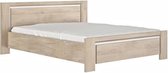 GAMI Volwassen bed 160x200 - Dik - Eiken decor - Made in France - L 188 x D 207 x H 87 cm - OLERON