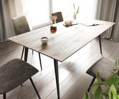 Eettafel  Adesso eiken look 180x90 zwitserse rand 4-poot zwart