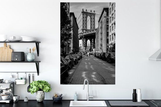 Stickers muraux - New York - Dumbo - Zwart - Wit - 80x120 cm - Feuille adhésive