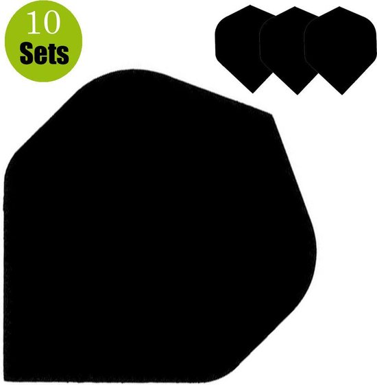 Afbeelding van het spel Poly Plain Dartflights - Zwart- (10 Sets)