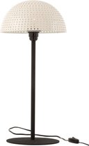 J-Line Tafellamp Paddenstoel Bolletjes Metaal Blinkend Wit/Zwart Large