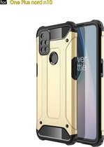 OnePlus Nord N10 5G Hoesje - Mobigear - Outdoor Serie - Hard Kunststof Backcover - Goud - Hoesje Geschikt Voor OnePlus Nord N10 5G