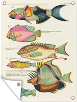 Décoration murale extérieure Poisson - Art - Vintage - 120x160 cm - Toile jardin