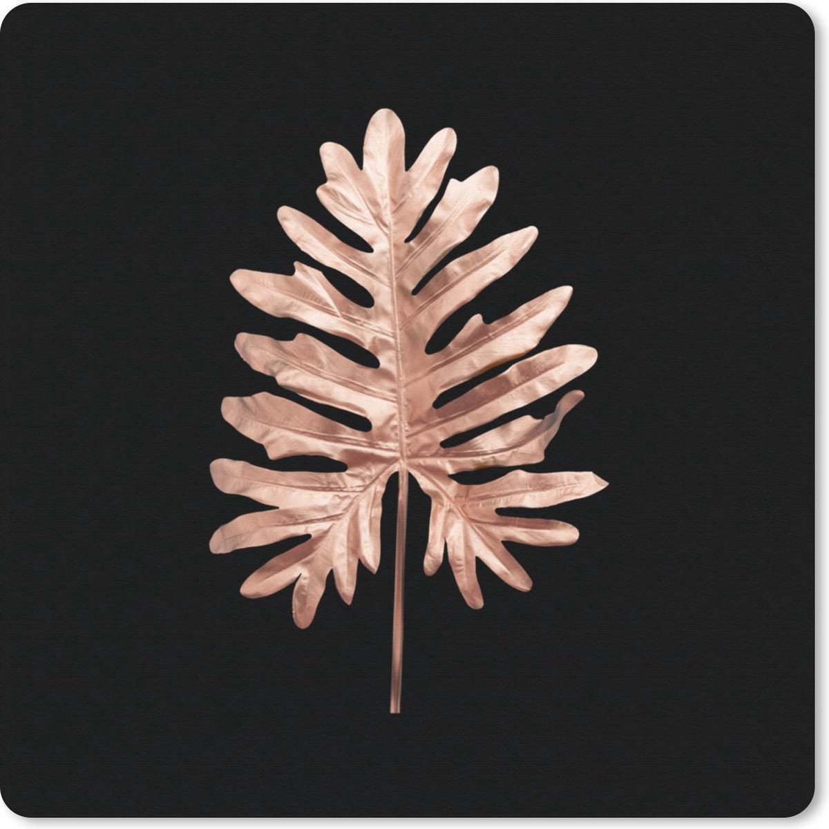 Muismat 30x30 cm - Mousepad Goud - Roze - Blad - Muismatten