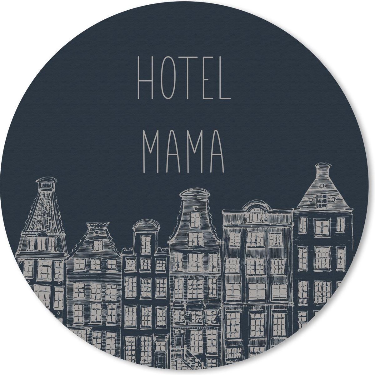 Muismat rond 30x30 cm - Mousepad Hotel mama - Spreuken - Quotes - Mama - Ronde muismatten