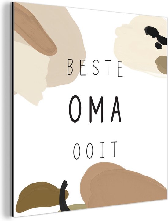 Décoration murale Métal - Peinture Aluminium Industriel - Dictons - Meilleure grand-mère de tous les temps - Citations - Grand-mère - 50x50 cm - Dibond - Photo sur aluminium - Décoration murale industrielle - Pour le salon/chambre