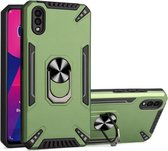 Voor vivo Y93 PC + TPU-beschermhoes met 360 graden draaibare ringhouder (donkergroen)