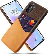 Voor Huawei nova 8 5G Doek Textuur PC + PU Lederen Achterkant Schokbestendig Hoesje met Kaartsleuf (Oranje)