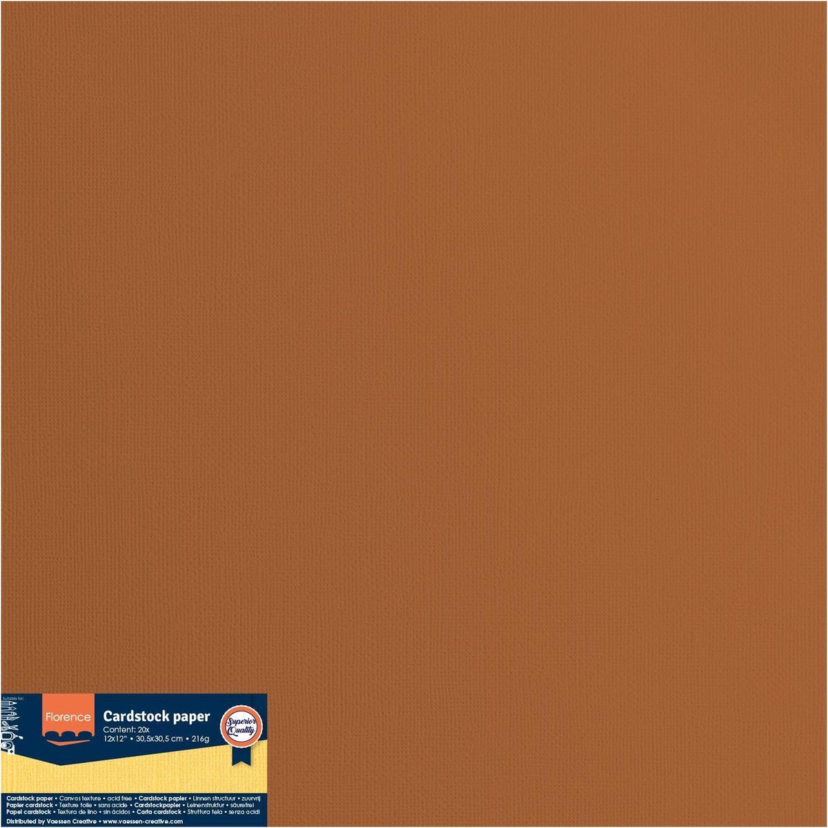Florence Vaessen Creative Papier Cartonné, Couleurs Jaunes, 216g, 30.5 x 30.5 cm, 24 Feuilles, Surface Texturée, pour Peindre, Scrapbooking et Plus