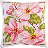 Voorbedrukt kruissteek Kussenpakket roze Magnolia Collection d'Art 5291