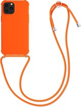 kwmobile hoesje voor Apple iPhone 12 Pro Max - beschermhoes van siliconen met hangkoord - fruitig oranje