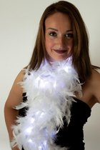 Boa wit met LED verlichting 180 cm - Veren verkleed boa 50 grams | bol.com