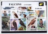 Valken – Luxe postzegel pakket (A6 formaat) : collectie van 25 verschillende postzegels van valken – kan als ansichtkaart in een A6 envelop - authentiek cadeau - kado - geschenk - kaart - vogel - vogels - roofvogel - Caracara - slechtvalk - valkenier