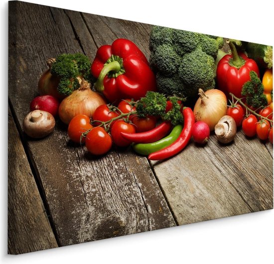 Peinture - Légumes pour le déjeuner, sain, impression premium