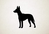 Manchester Terrier - Silhouette hond - L - 75x76cm - Zwart - wanddecoratie