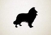Collie - Silhouette hond - M - 60x71cm - Zwart - wanddecoratie