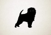Affenpinscher - Silhouette hond - M - 60x63cm - Zwart - wanddecoratie