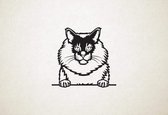 Maine Coon - Kat - Poes - S - 43x46cm - Zwart - wanddecoratie