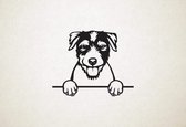 Parson Russell Terrier - hond met pootjes - S - 43x52cm - Zwart - wanddecoratie