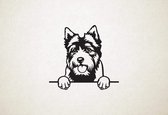Norwich Terrier - hond met pootjes - M - 60x64cm - Zwart - wanddecoratie