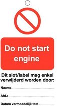 Do not start engine waarschuwingslabel 80 x 150mm