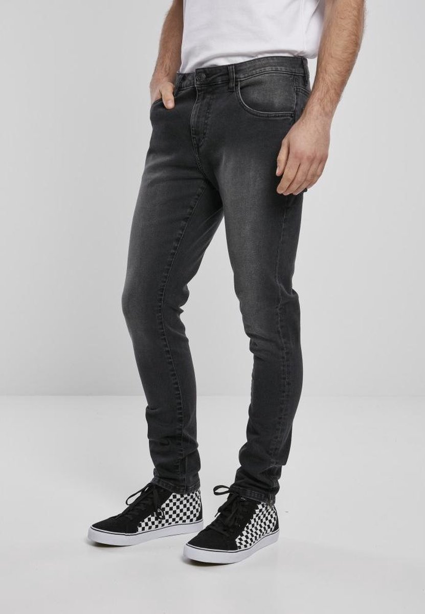 Urban Classics Skinny jeans -34/34 inch- Slim Fit Zip Zwart