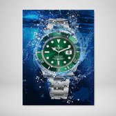 DEVICI Motiverende Wanddecoratie - Muurdecoratie - Rolex Submariner Hulk - Canvas Wall Art Ingelijste Wanddecoratie Kantoor Ingelijste Kunstposters & Kunstprints