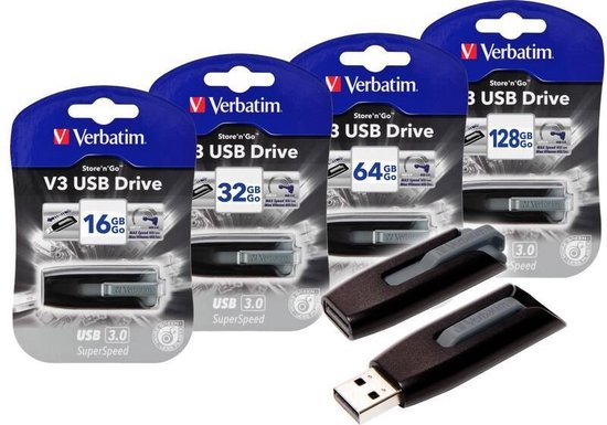 Clé USB Verbatim V3 128 GB USB 3.2 (1è gén.) (USB 3.0)