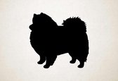 Silhouette hond - American Eskimo - Amerikaanse Eskimo - M - 60x64cm - Zwart - wanddecoratie