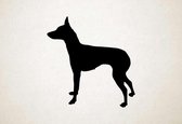 Silhouette hond - English Toy Terrier (black _ Tan) - Engelse Toy Terrier - L - 79x75cm - Zwart - wanddecoratie