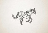 Line Art - Paard 4 - L - 75x109cm - Zwart - geometrische wanddecoratie