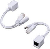 kwmobile PoE adapter - Passive power over ethernet adapter kabelset - Injector and splitterkabel voor netwerk, IP telefoons en IP camera's - 2 stuks
