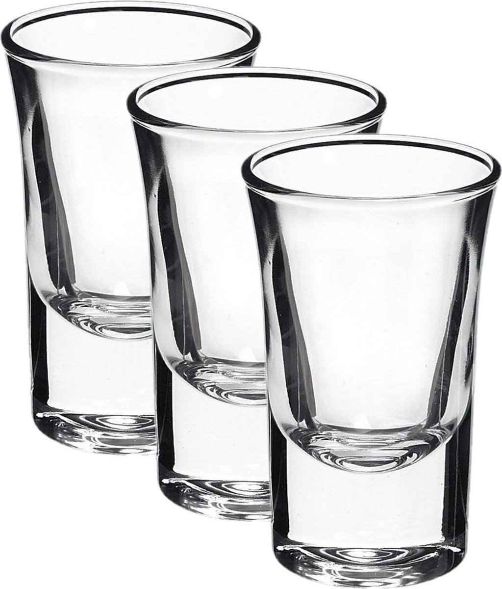 Bormioli Rocco shotglazen/shotglaasjes - 15x stuks - van glas - 57 ml - Borrelglazen - Shotjes
