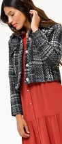 LOLALIZA Tweed blazer met grote knopen - Zwart - Maat S