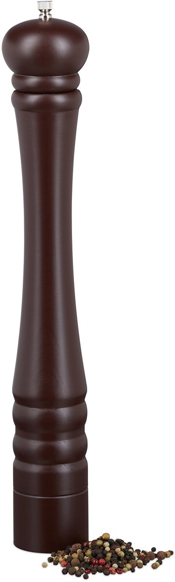 pepermolen hout - 40 cm - groot - handmatig - bruin